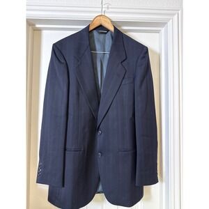 Pierre Cardin Men's Wool Blend Pinstripe Suit Jacket Blazer Formal Business Navy